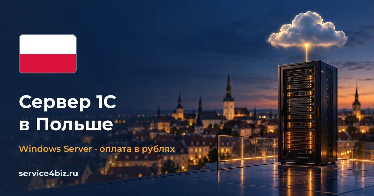 Аренда сервера 1С в Польше — облачный Windows Server с оплатой в рублях